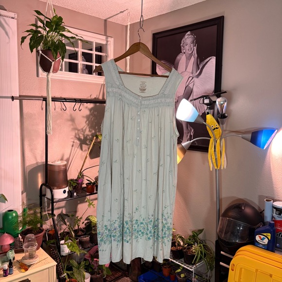 Simply Basic Floral Nightgown Sleeveless Sleep Dress 3X/3XG (22W-24W) - Picture 1 of 7